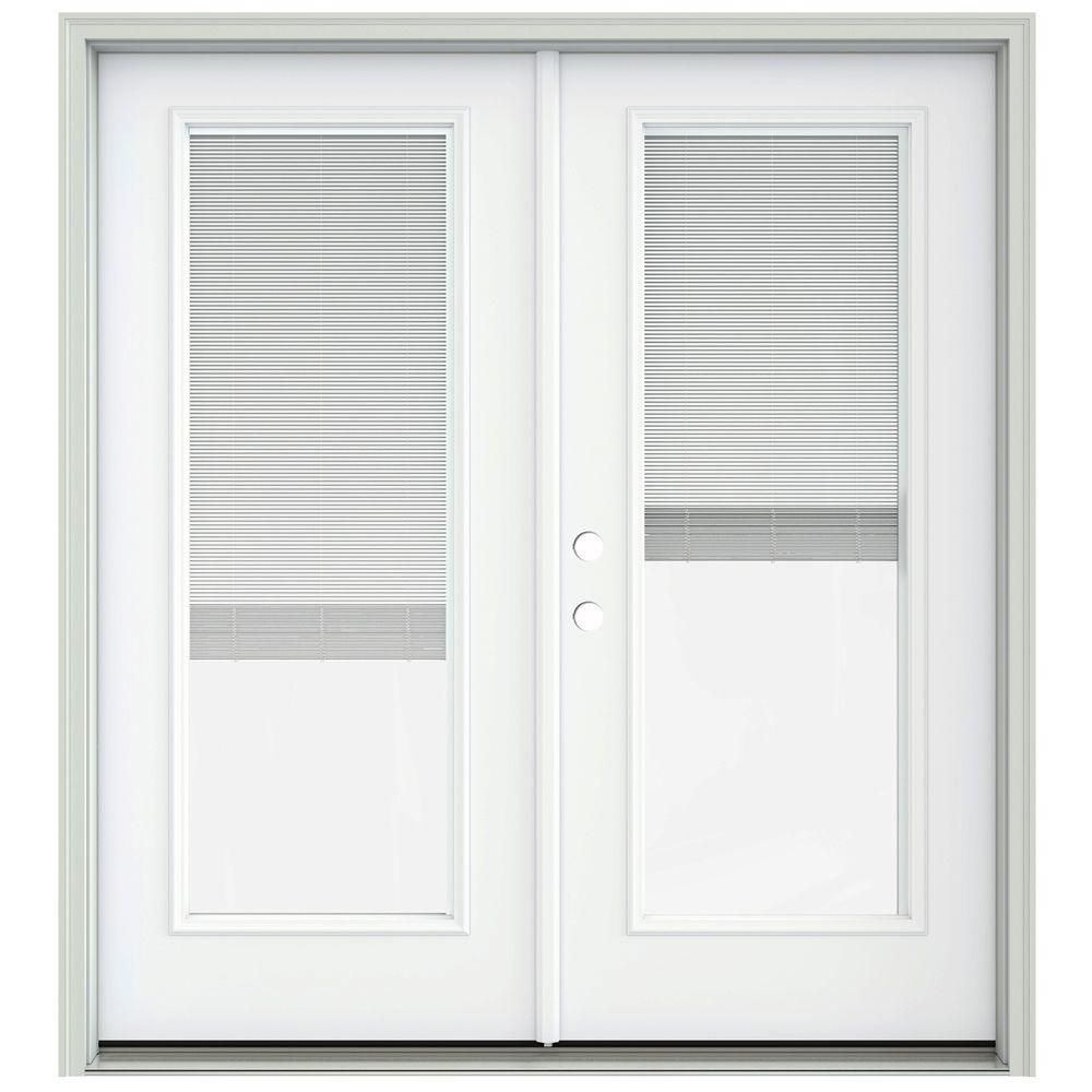 JELDWEN 72 in. x 80 in. Steel White LeftHanded Outswing French Patio DoorI61176 The Home Depot