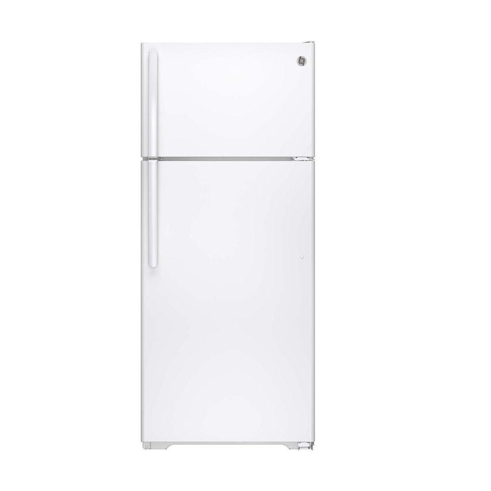 GE 17.5 cu. ft. Top Freezer Refrigerator in WhiteGTE18CTHWW The Home
