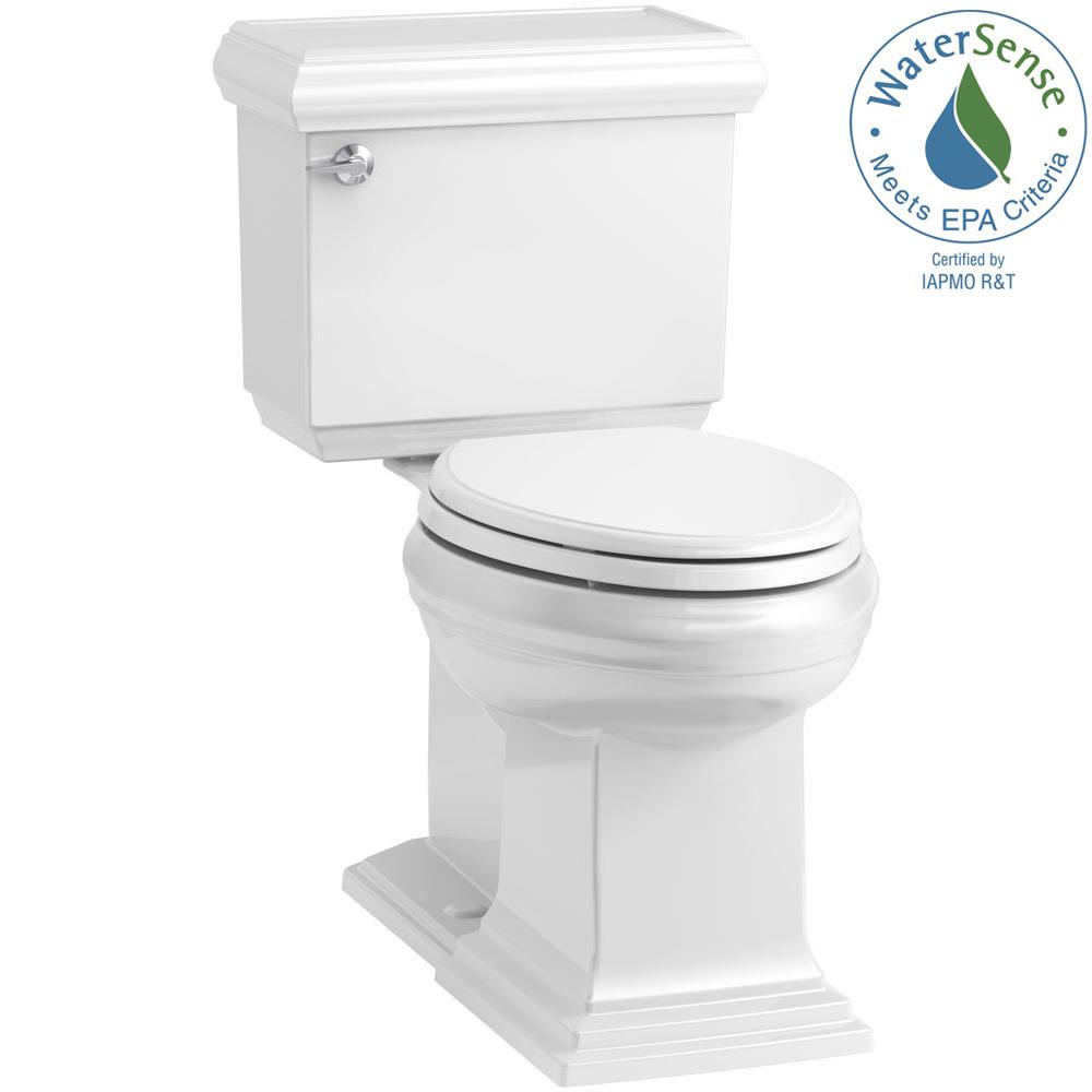 KOHLER Memoirs 2-piece 1.28 GPF Single Flush Elongated Toilet in White ...