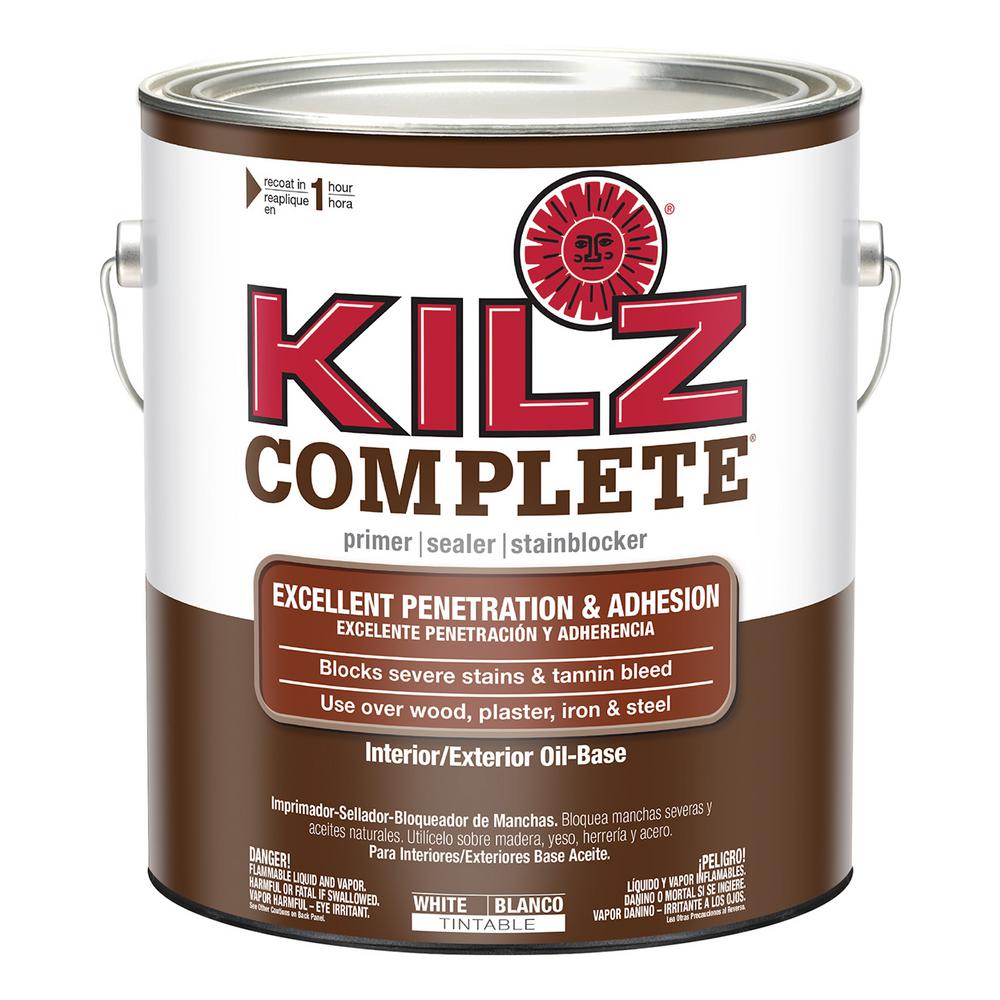 KILZ Complete 1 gal. White OilBased Interior/Exterior Primer, Sealer