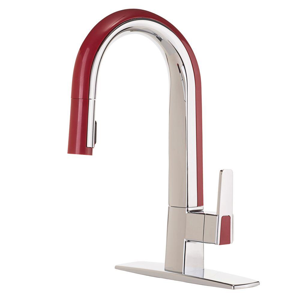 chrome and red cleanflo pull down faucets 88018 51 64_1000
