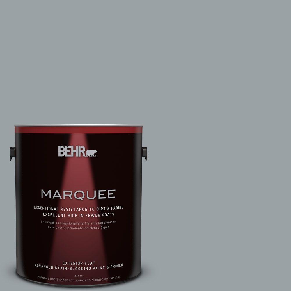 BEHR MARQUEE 1 gal. #HDC-SM16-02 River Rock Grey Flat Exterior Paint ...