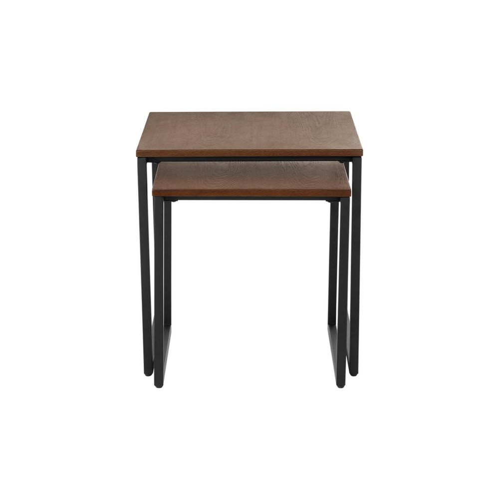 Stylewell Donnelly Black Metal Nesting Tables With Haze Wood Black Metal Nesting Tables With Haze