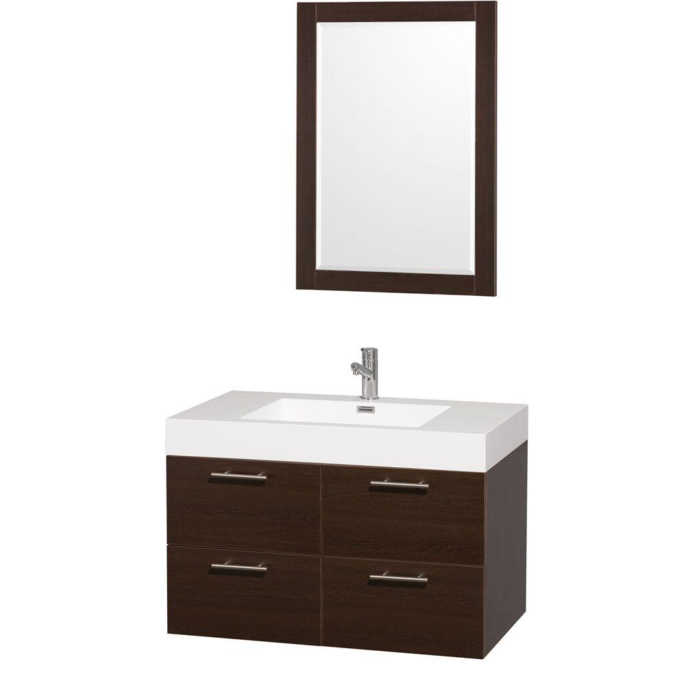 Wyndham Collection Amare 36 In Vanity Espresso With Acrylic Wyndham Collection Amare 36 In Vanity