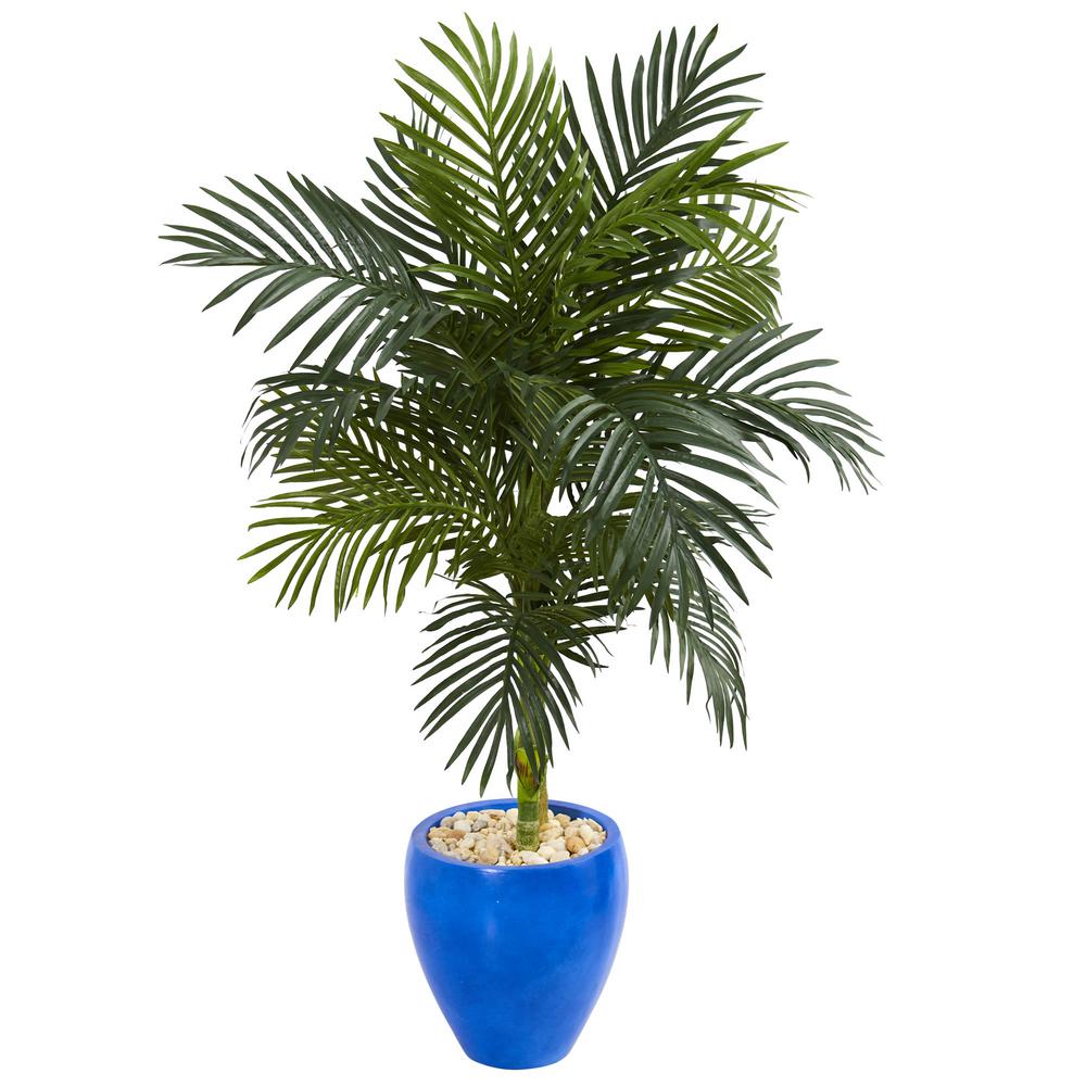Nearly Natural 4 5 Ft High Indoor Golden Cane Palm Artificial Palm Tree In Blue Oval Planter 5606 The Home Depot,Dog Seizures Cause