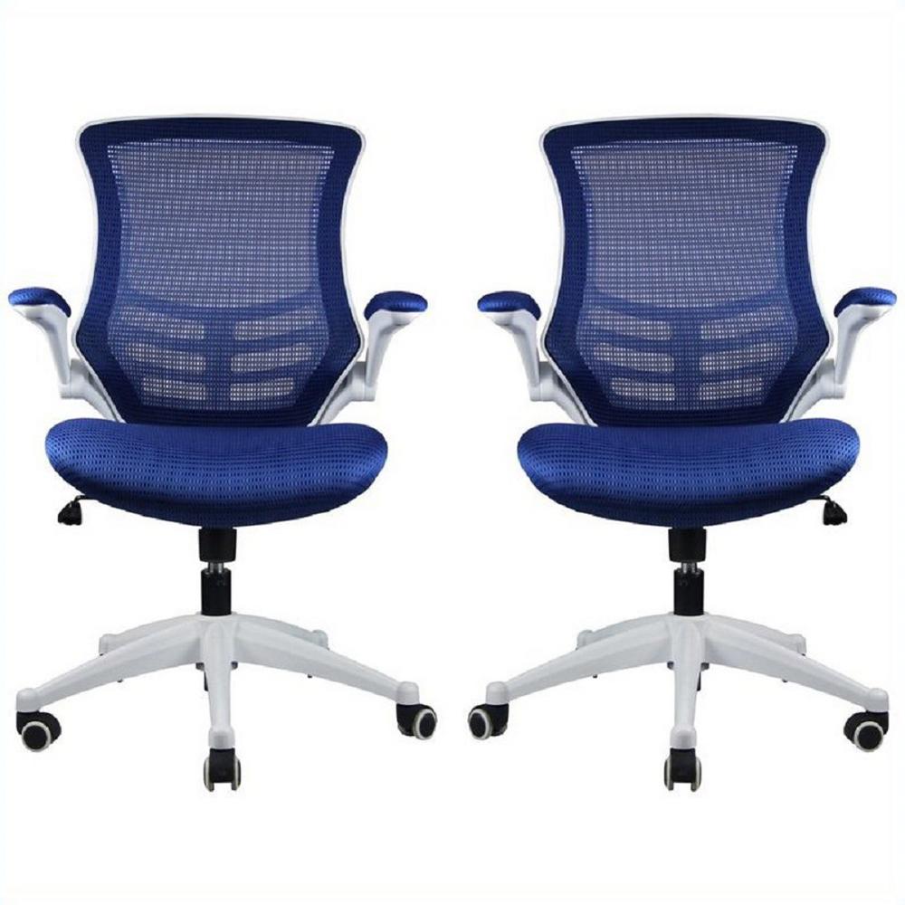 Manhattan Comfort Blue Office Chairs Home Furniture Lenox Mesh Adjule Royal Blue Office Chair Set Of 2