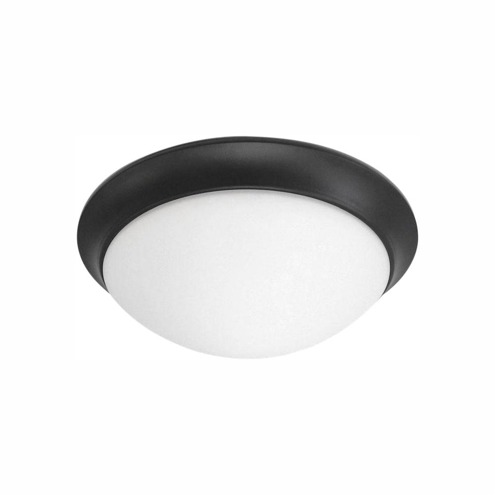 EnviroLite Satin Bronze LED Flush Mount with Frosted White Glass