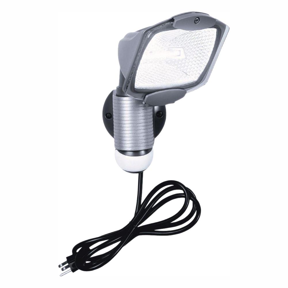 110 Degree Outdoor Grey Quartz Halogen Motion Activated Plug In Security Light 110 Degree Outdoor Grey Quartz Halogen Motion Activated Plug In Security Light