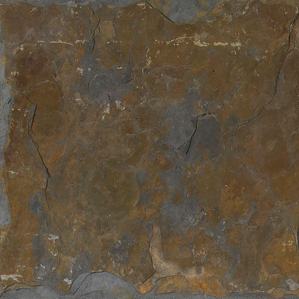 16x16 Slate Tile Natural Stone The Home Depot Three Rivers Gold 16