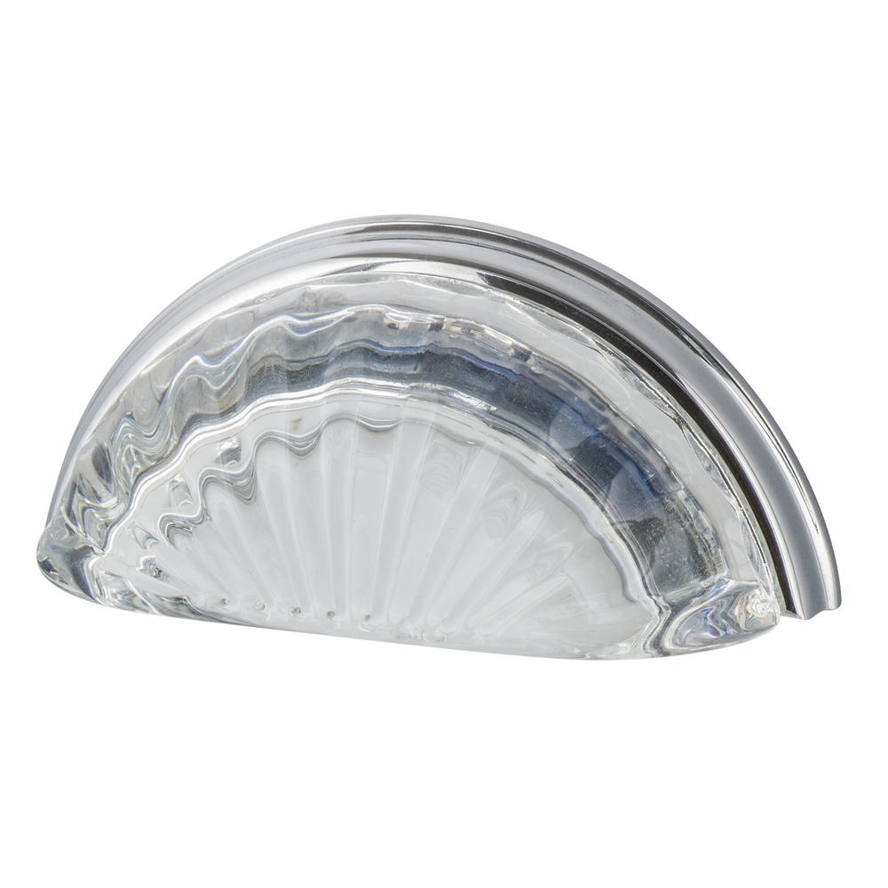 Glass Chrome Drawer Pulls Cabinet Hardware The Home Depot