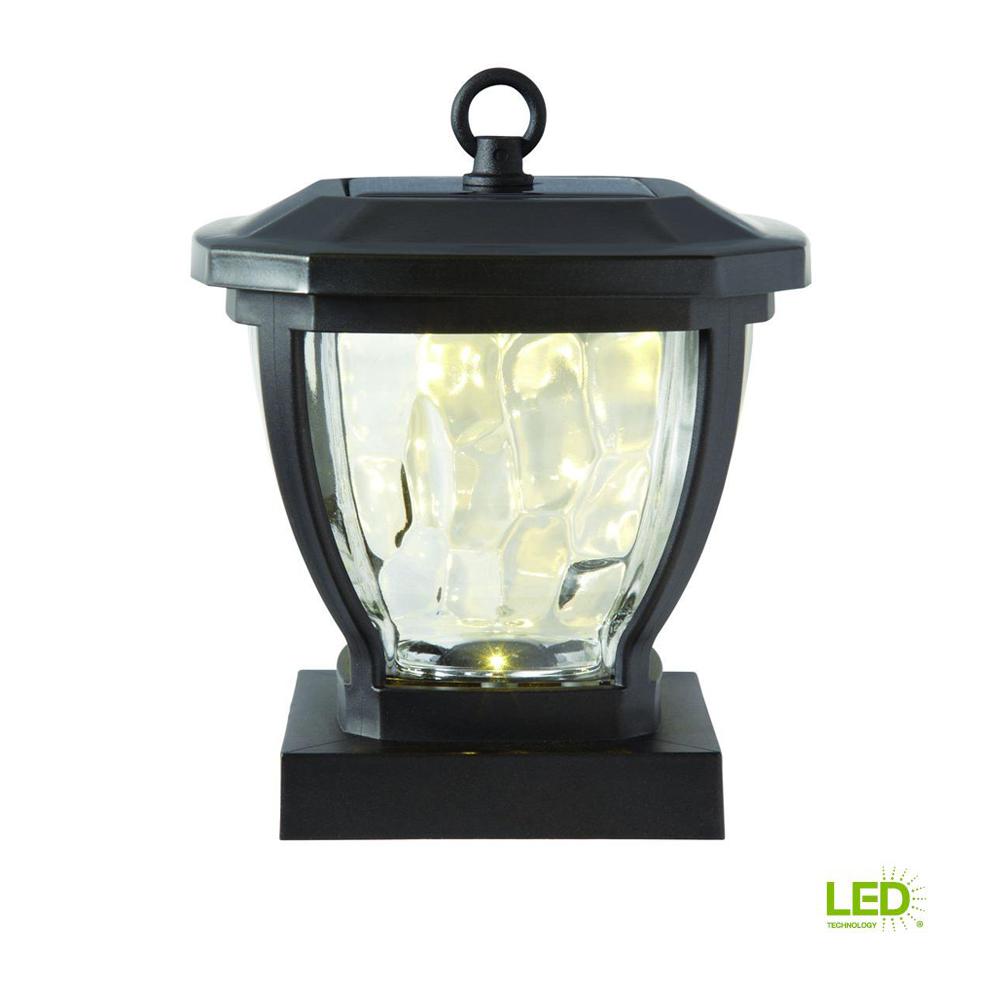 Hampton Bay Solar Deck Post Cap Lights The Home Depot Solar Bronze Outdoor Integrated Led Deck Post Light With Water Glass Lens 2 Pack