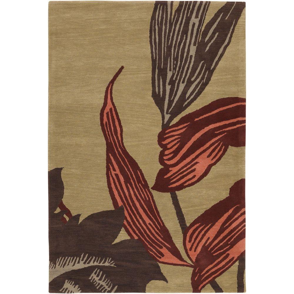 Chandra Aschera Gold/Red 5 ft. x 7 ft. 6 in. Area RugASC6412576 The