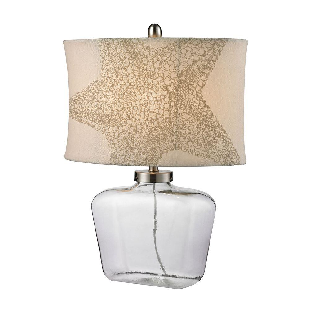 Titan Lighting 26 In Polished Nickel Clear Glass Bottle Table Lamp Polished Nickel Clear Glass Bottle Table Lamp