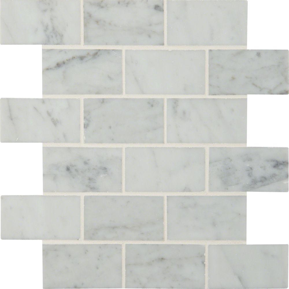 Msi Carrara White 12 In X 10 Mm Polished Marble Mesh Mounted Mosaic Floor And Wall Tile Sq Ft Case Msi Carrara White 12 In X 10 Mm Polished Marble Mesh Mounted Mosaic Floor And Wall Tile Sq Ft Case