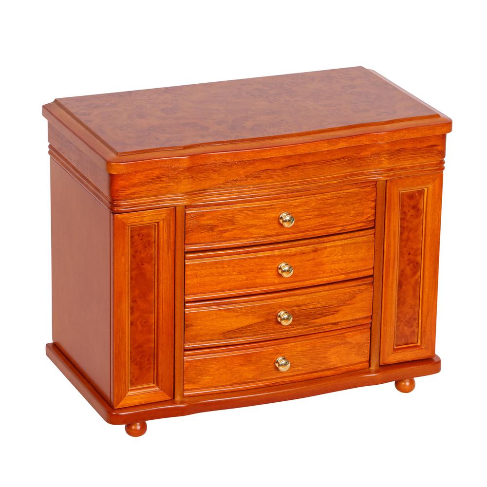 Mele Co Josephine Oak Finish Wooden Jewelry Box 0076011 The
