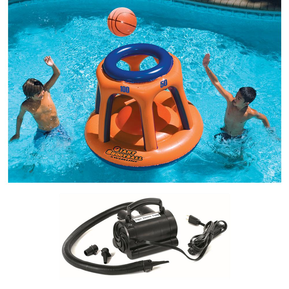 swimline 90285 basketball hoop giant shootball inflatable fun swimming pool toy