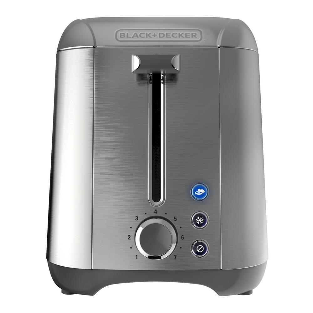 Black Decker Rapid Toast 2 Slice Stainless Steel Wide Slot Toaster Tr3500sd The Home Depot