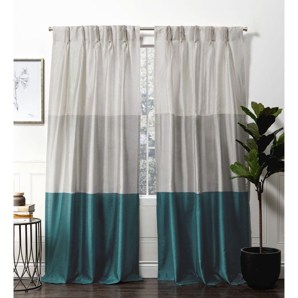 Green Pinch Pleats Curtains Drapes Window Treatments The
