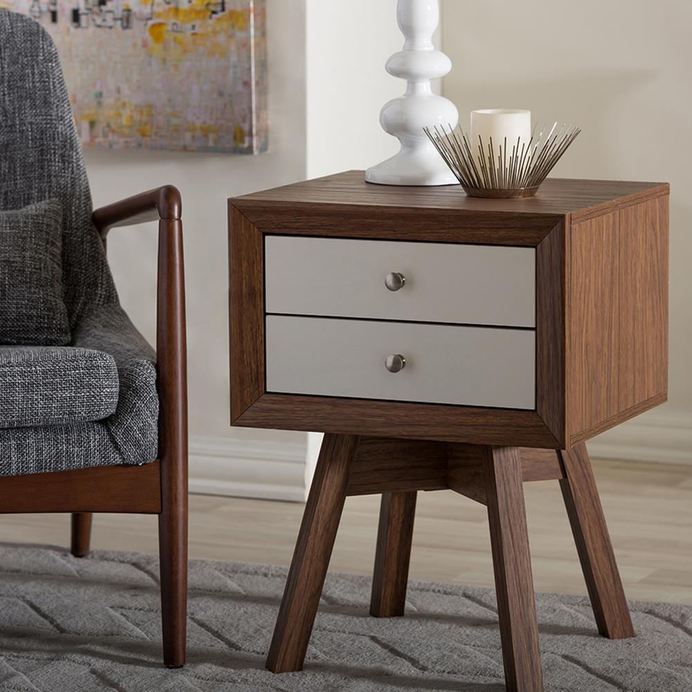 Acme Furniture Deoss 2Drawer Walnut Nightstand97330 The Home Depot