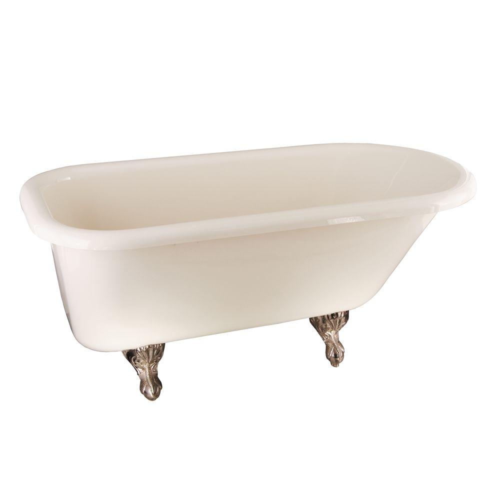 5 ft. Acrylic Ball and Claw Feet Roll Top Tub in BisqueADTR60BQBL The Home Depot