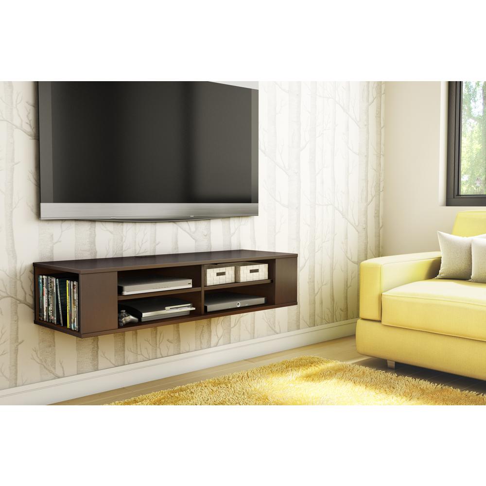 South S City Life 50 Disk Capacity Wall Mounted Media Console In South S City Life 50 Disk Capacity Wall Mounted Media Console In Chocolate
