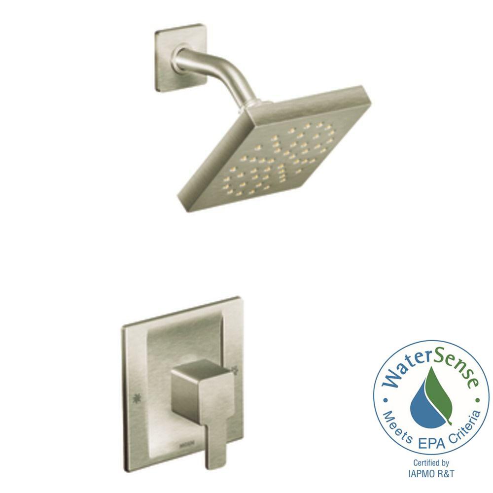Moen 90 Degree 1 Handle Shower Faucet Trim Kit In Brushed Nickel Moen 90 Degree 1 Handle Shower Faucet Trim Kit In Brushed Nickel Showerhead