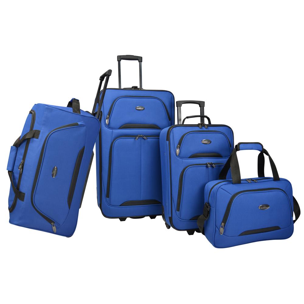 U.S. Traveler U.S Traveler Vineyard 4Piece Softside Luggage Set, Blue