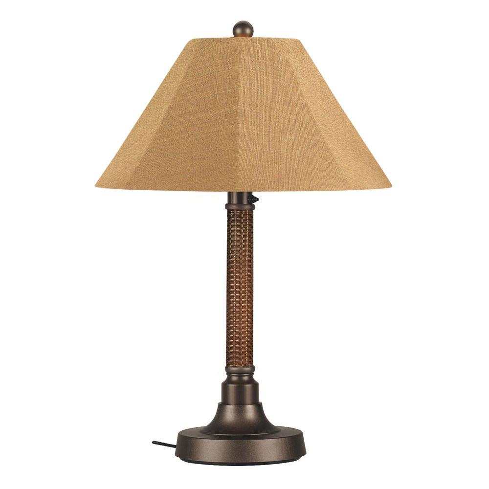 Outdoor Lamps Lighting The Home Depot Bahama Weave 34 In Red Castagno Outdoor Table Lamp With