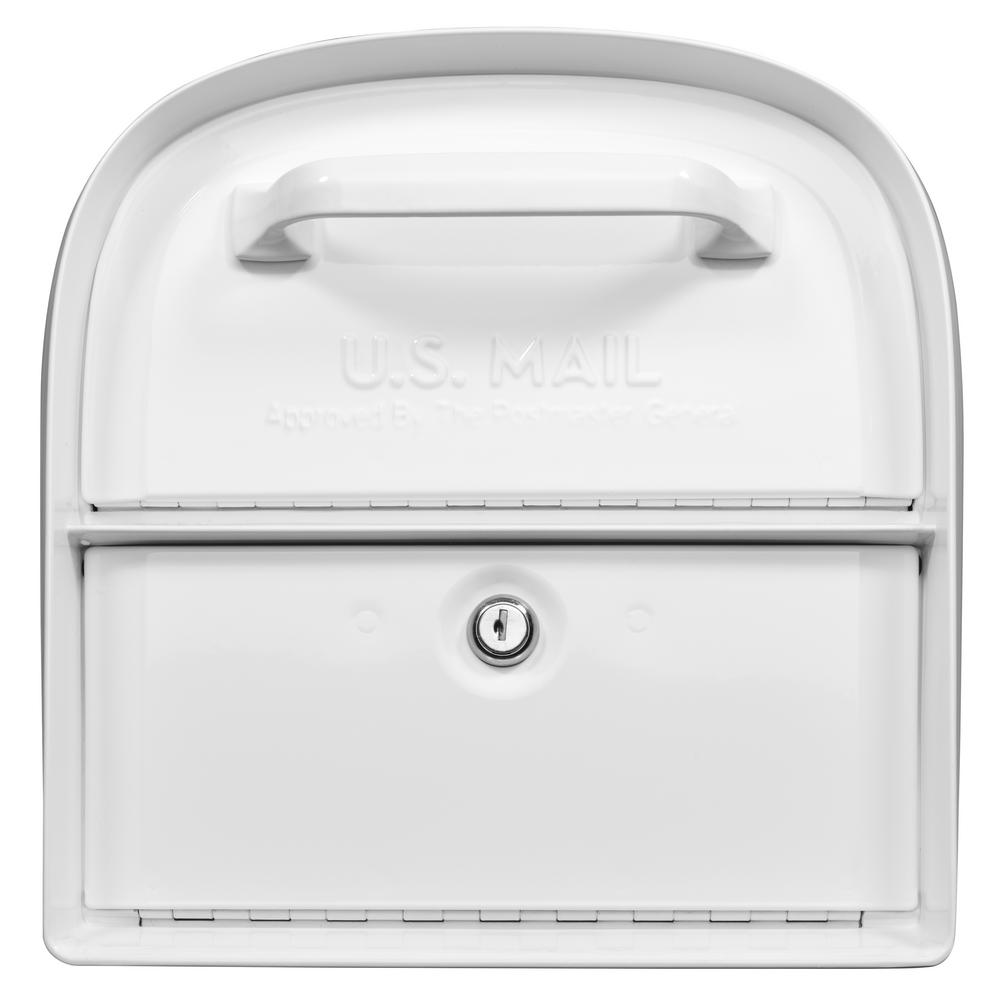 Architectural Mailboxes Oasis 360 White Locking Parcel Mailbox With 2 Access Doors 6300w 10 The Home Depot