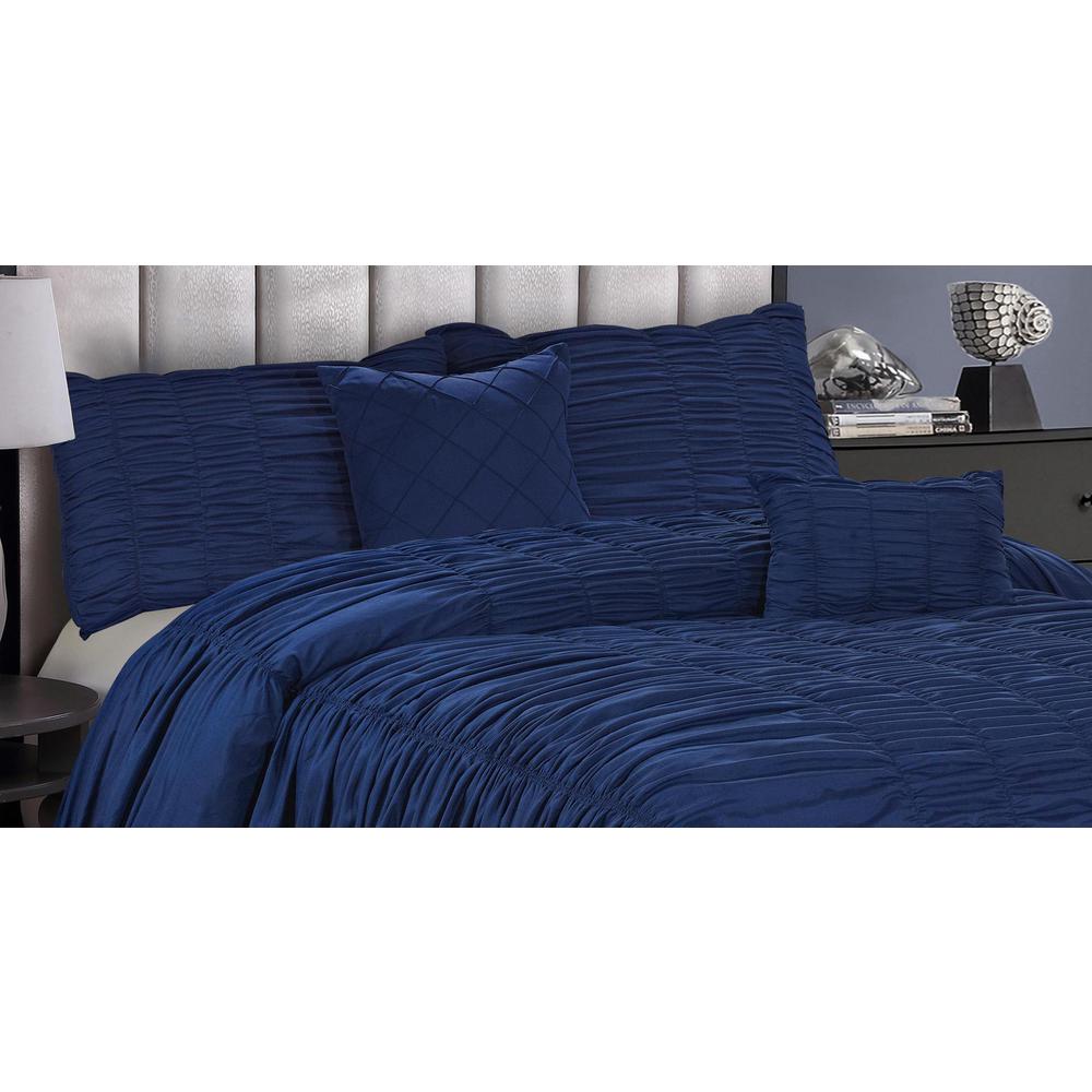 Downhome Olivia 5 Piece Blue Queen Comforter Set Cs500 000b 230q