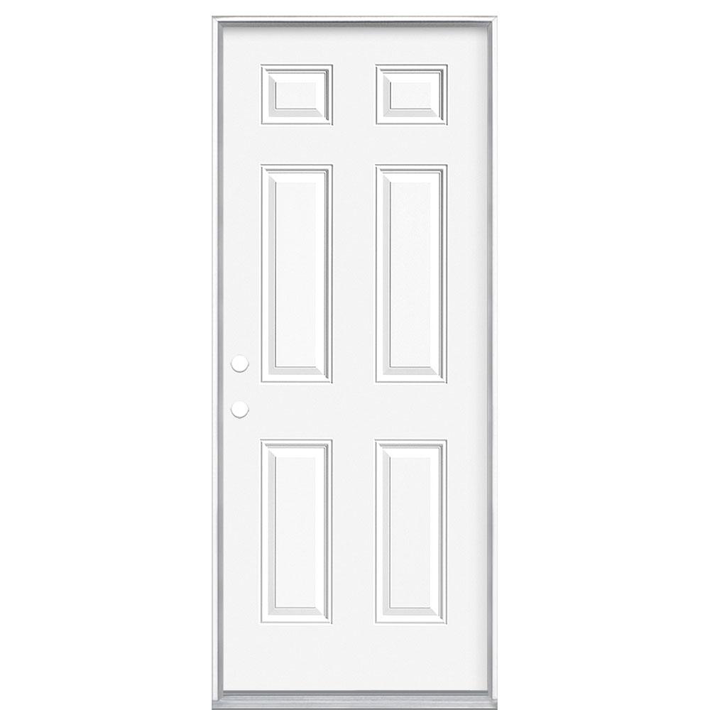 Reviews For Masonite 32 In X 80 6 Panel Right Hand Inswing Primed Steel Prehung Front Exterior Door No Brickmold 45647 The Home Depot Masonite Exterior Doors Review