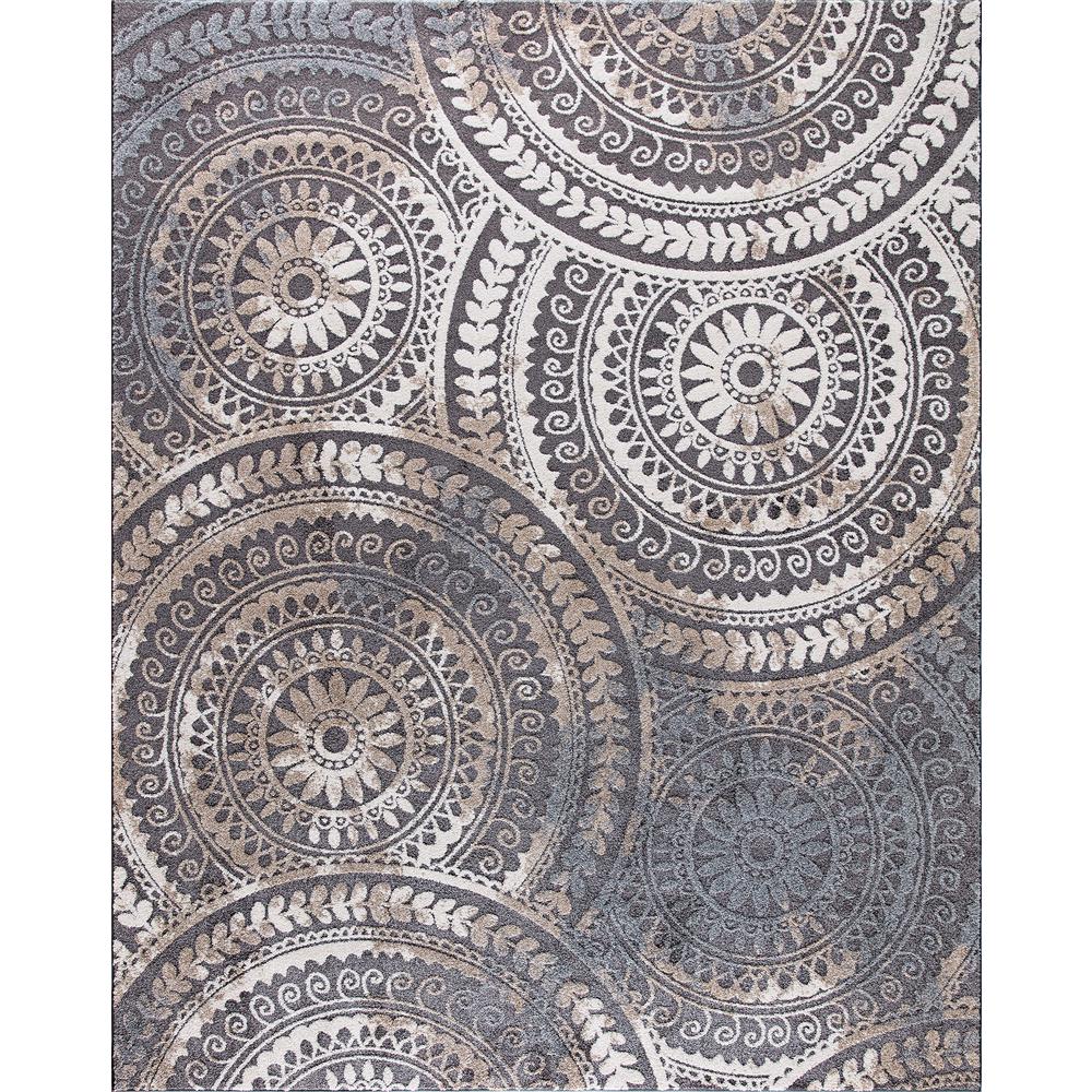 Home Decorators Collection Spiral Medallion Cool Gray 8 ft. x 10 ft. Tones Area Rug