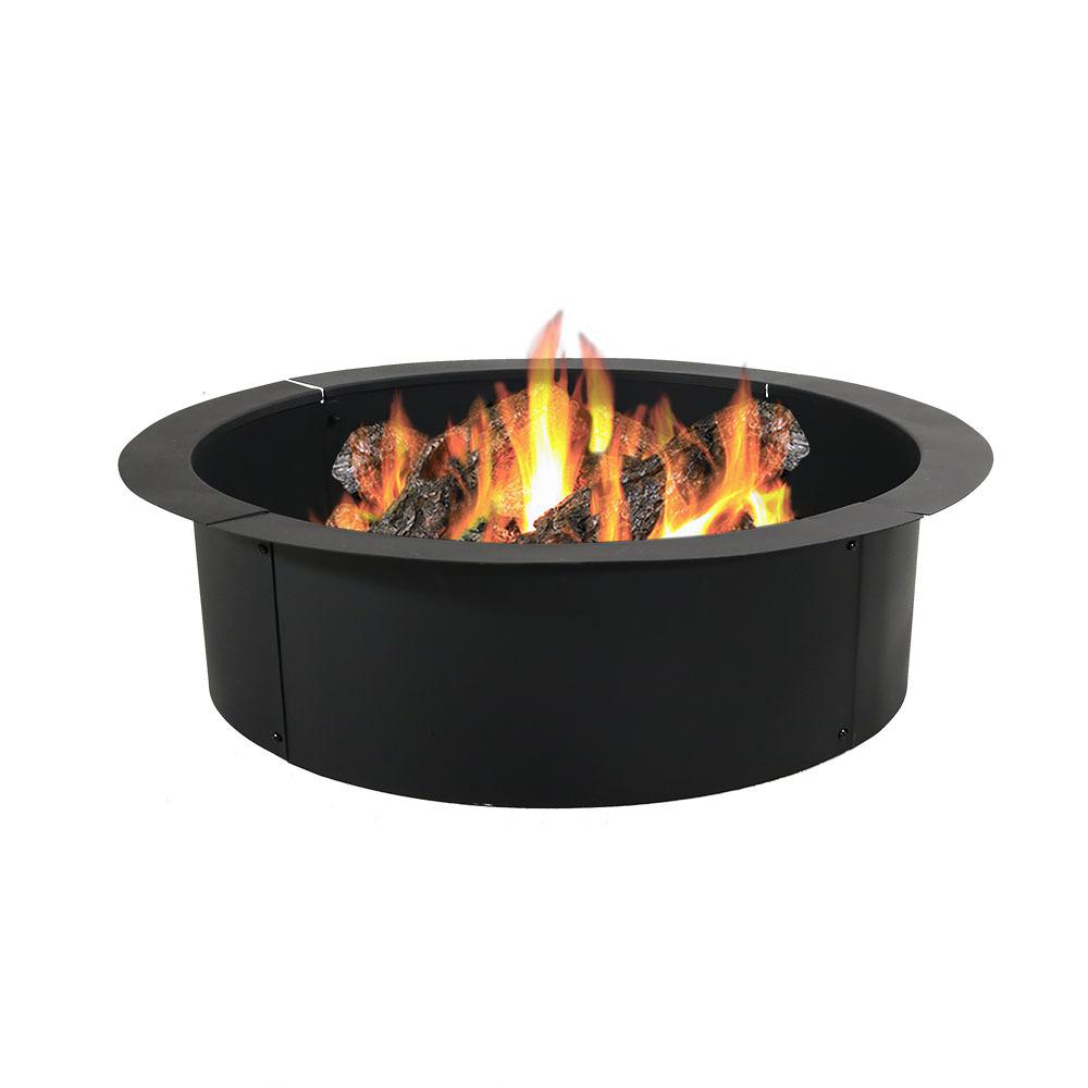Sunnydaze Decor 27 In Dia Round Steel Wood Burning Fire Pit Rim Dia Round Steel Wood Burning Fire Pit Rim Liner