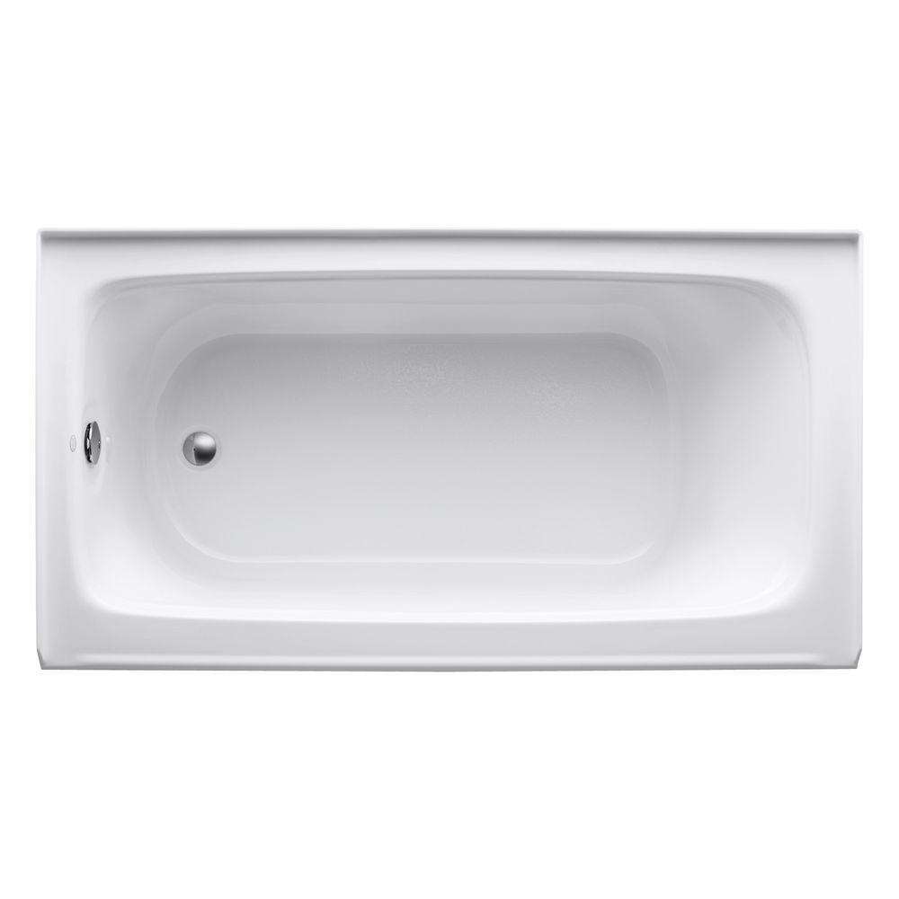 Kohler Bancroft 5 Ft Acrylic Left Drain Rectangular Alcove Non Whirlpool Bathtub In White Kohler Bancroft 5 Ft Acrylic Left Drain Rectangular Alcove Non Whirlpool Bathtub In White