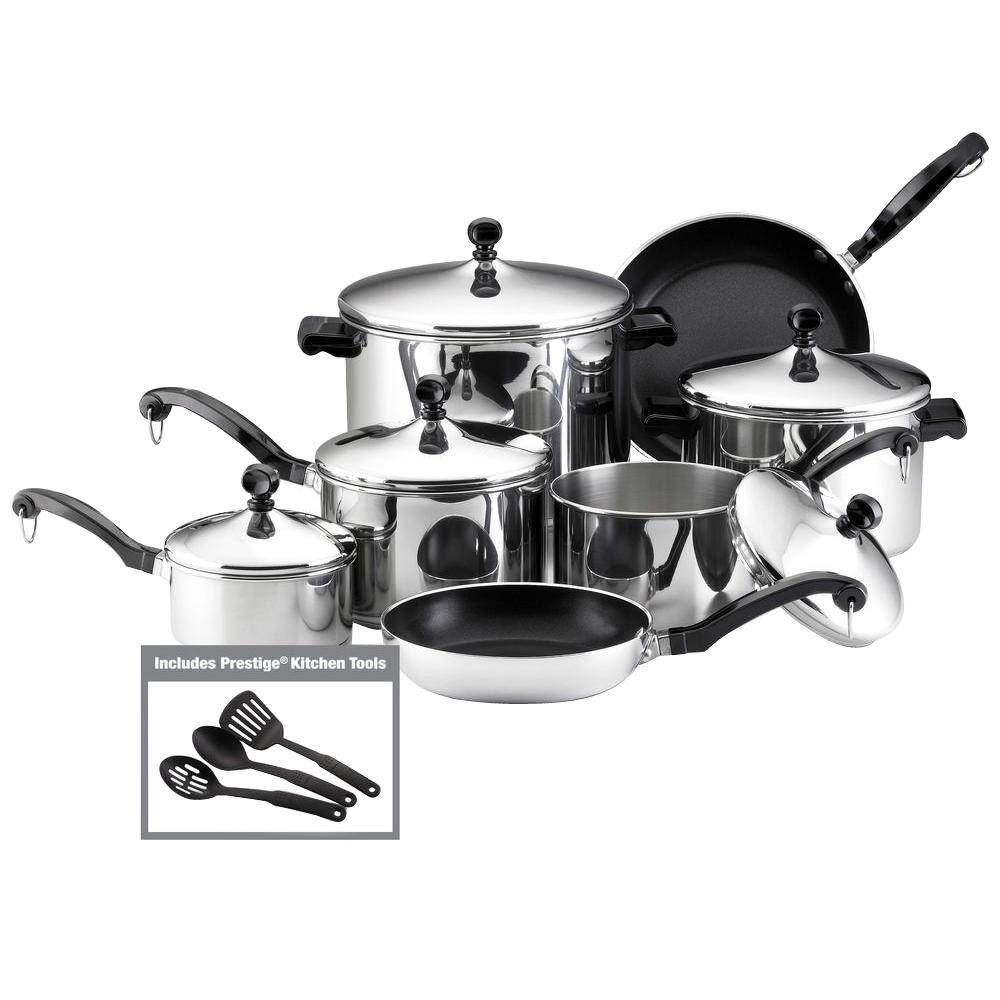 Farberware Classic Series 15-Piece Silver Cookware Set with Lids by Farberware