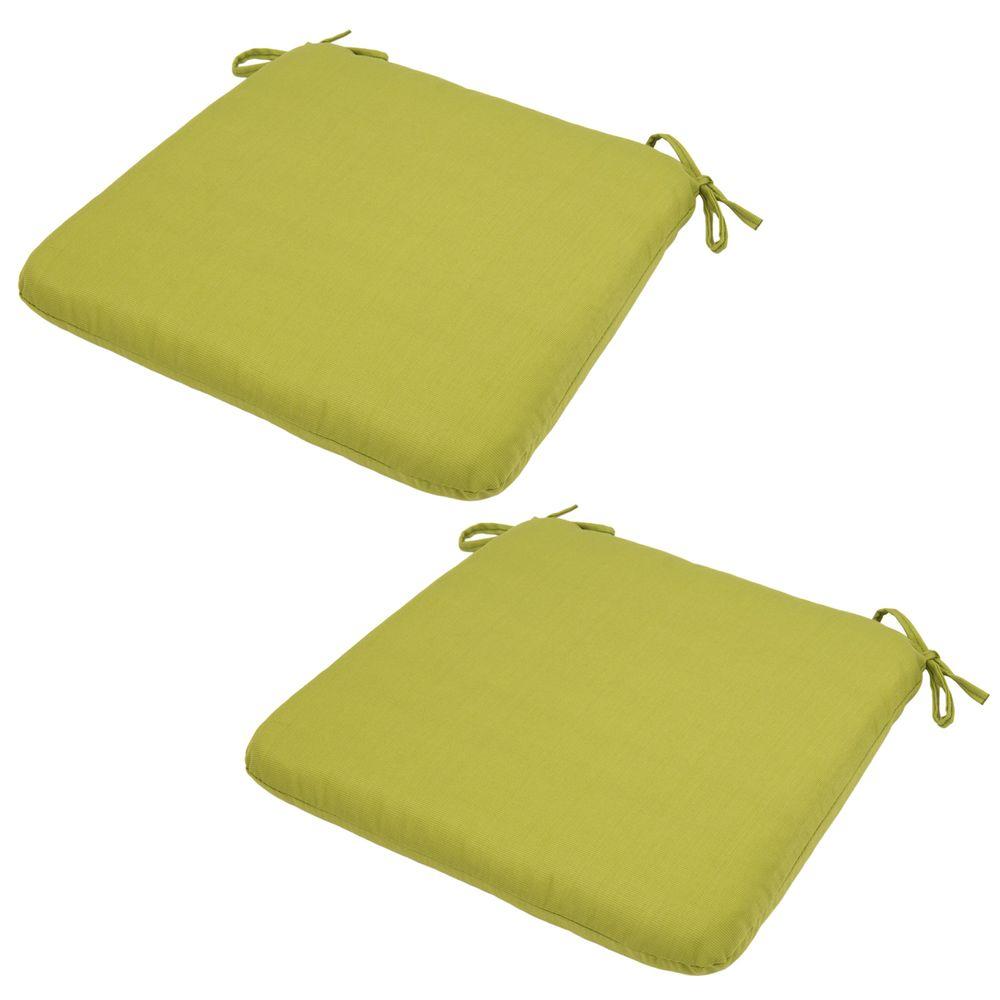 Hampton Bay 20 x 19 Outdoor Chair Cushion in Standard Green (2Pack
