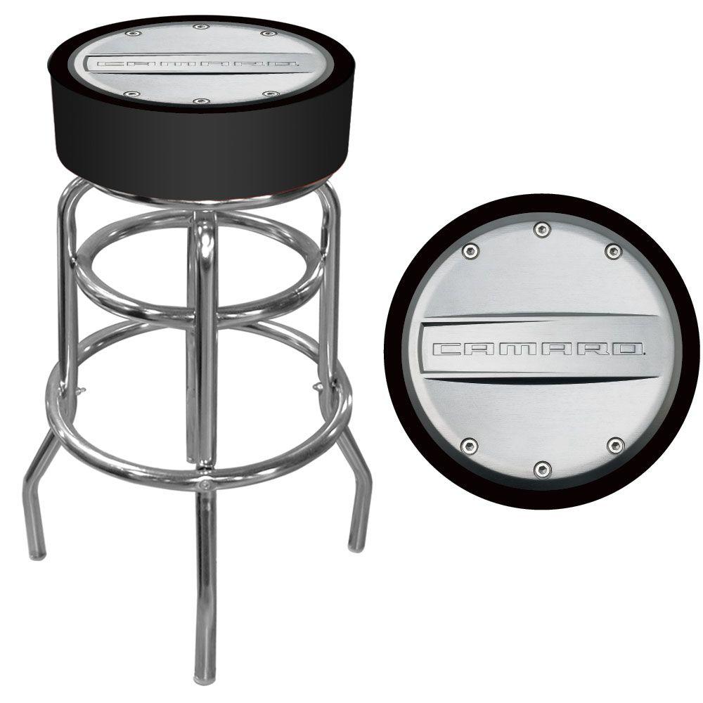 Trademark Camaro 31 In Chrome Swivel Cushioned Bar Stool Gm1000