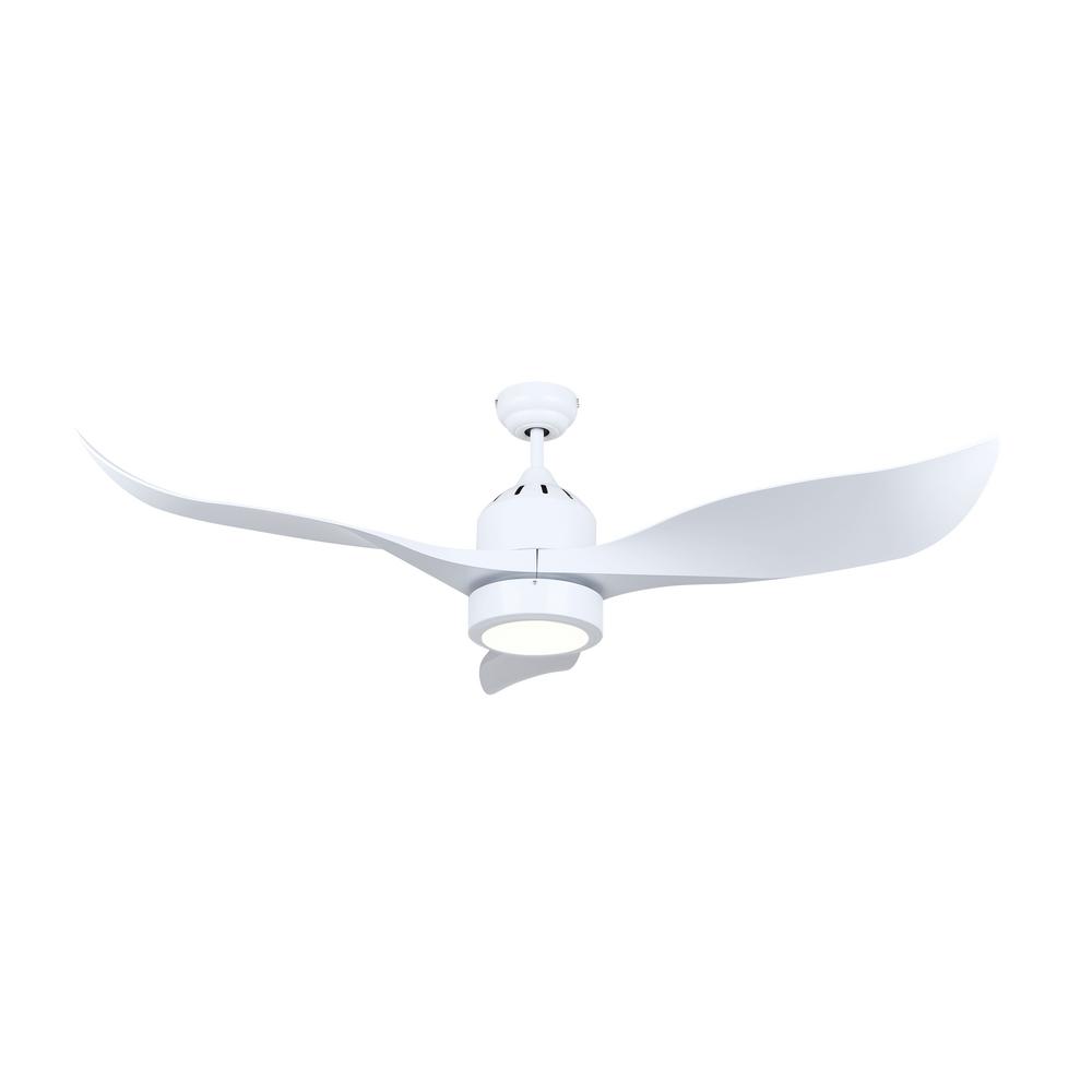 Canarm Aria 52 In Led Indoor White Downrod Mount Ceiling Fan With