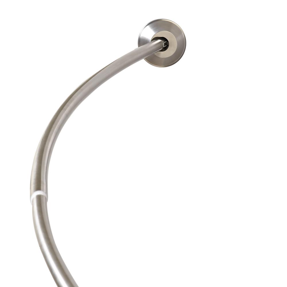 Zenna Home 72 in. Rustproof High-Grade Stainless Steel Dual Mount Curved Shower Rod in Brushed Nickel