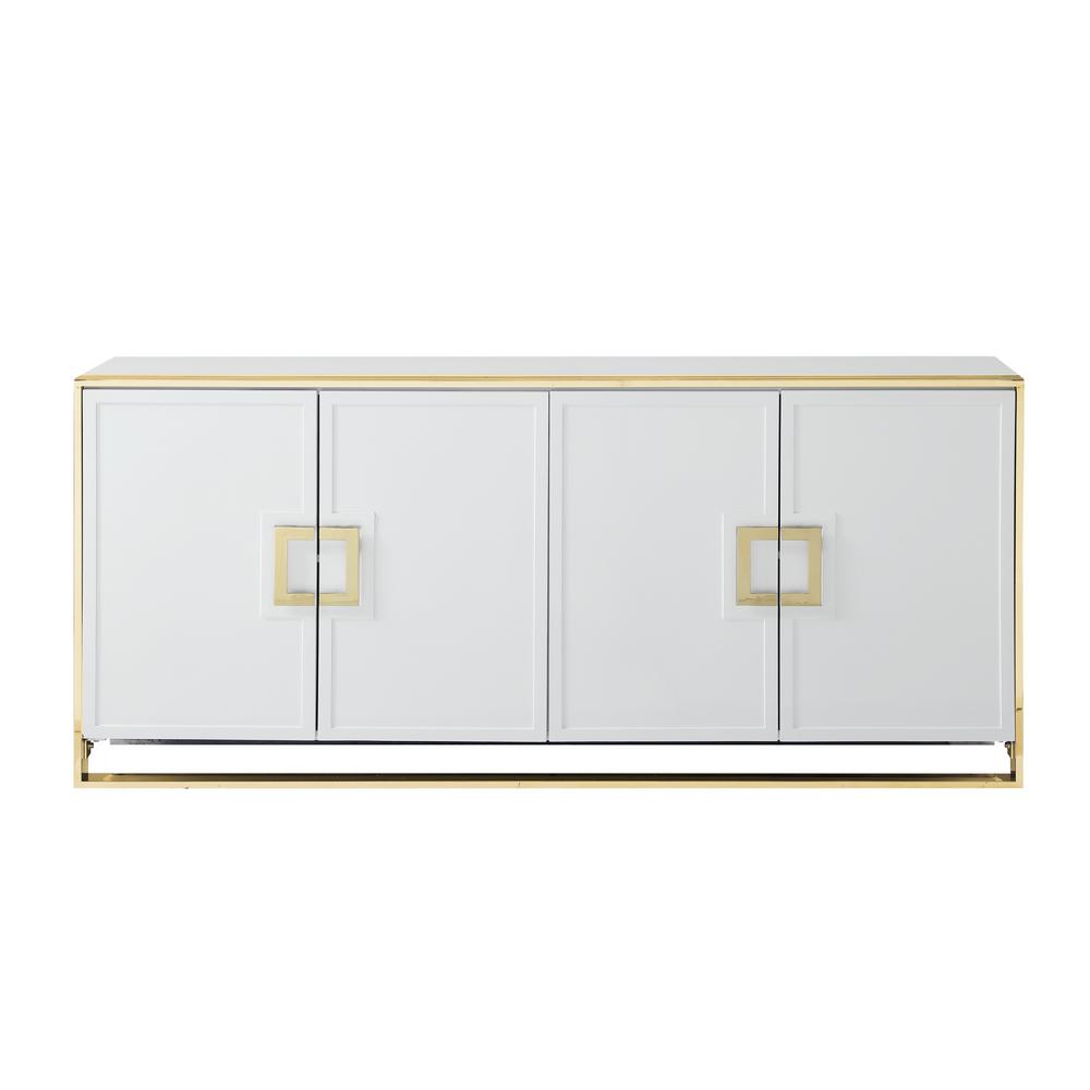 Inspired Home Keao White Sideboard 2-Doors SD103-09WG2-HD - The Home Depot