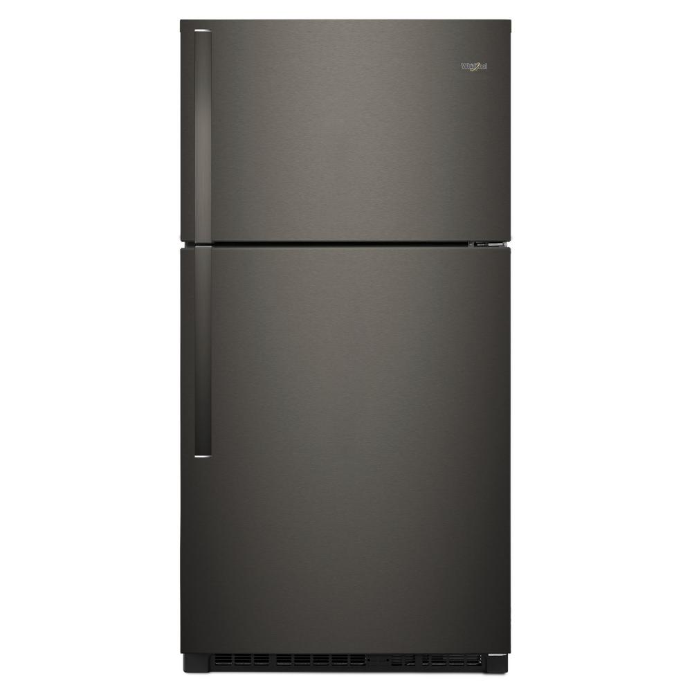 Whirlpool 33 in. W 21.3 cu. ft. Top Freezer Refrigerator in Fingerprint ...