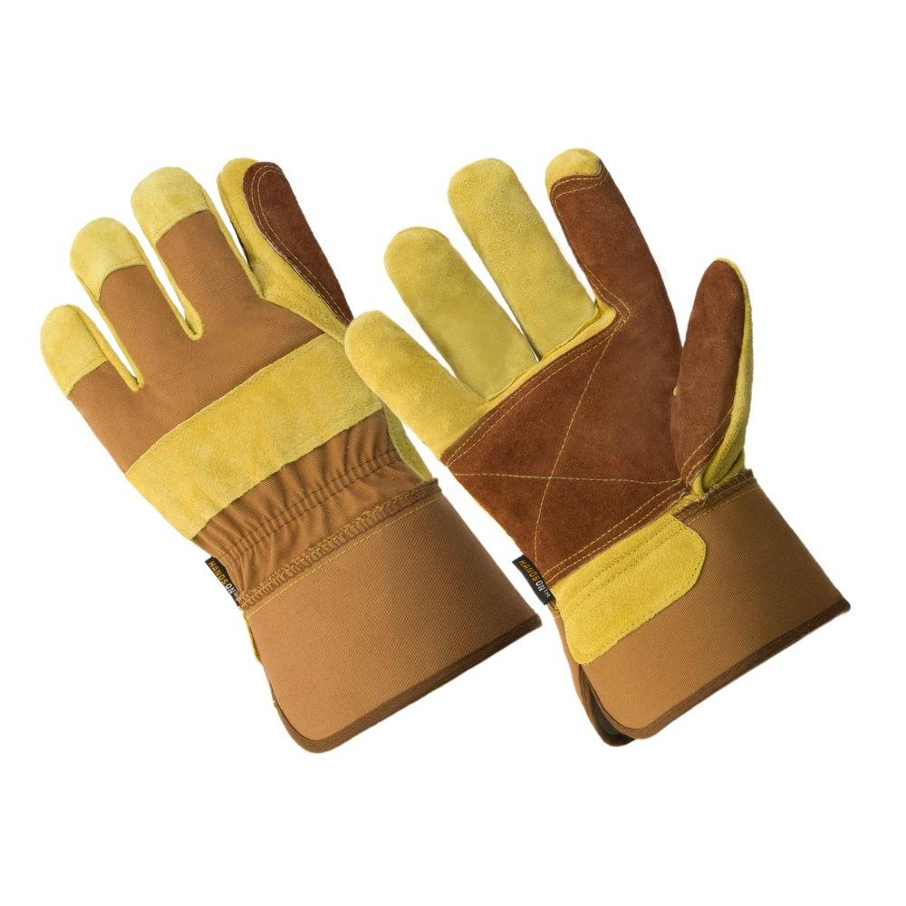 HANDS ON Premium Suede Double Leather Palm Work Glove by HANDS ON