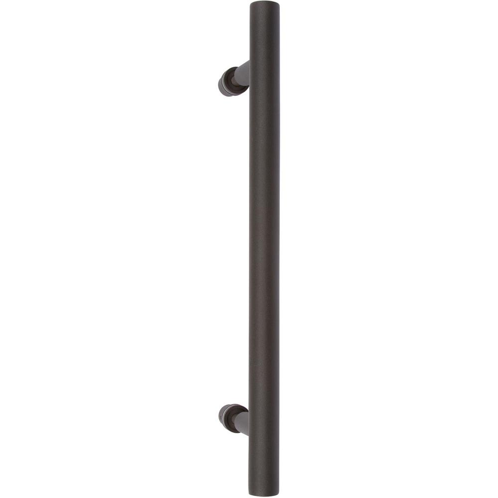 Delaney 15-3/4 in. Black Barn Door Hardware Round Pull Handle-BD0174