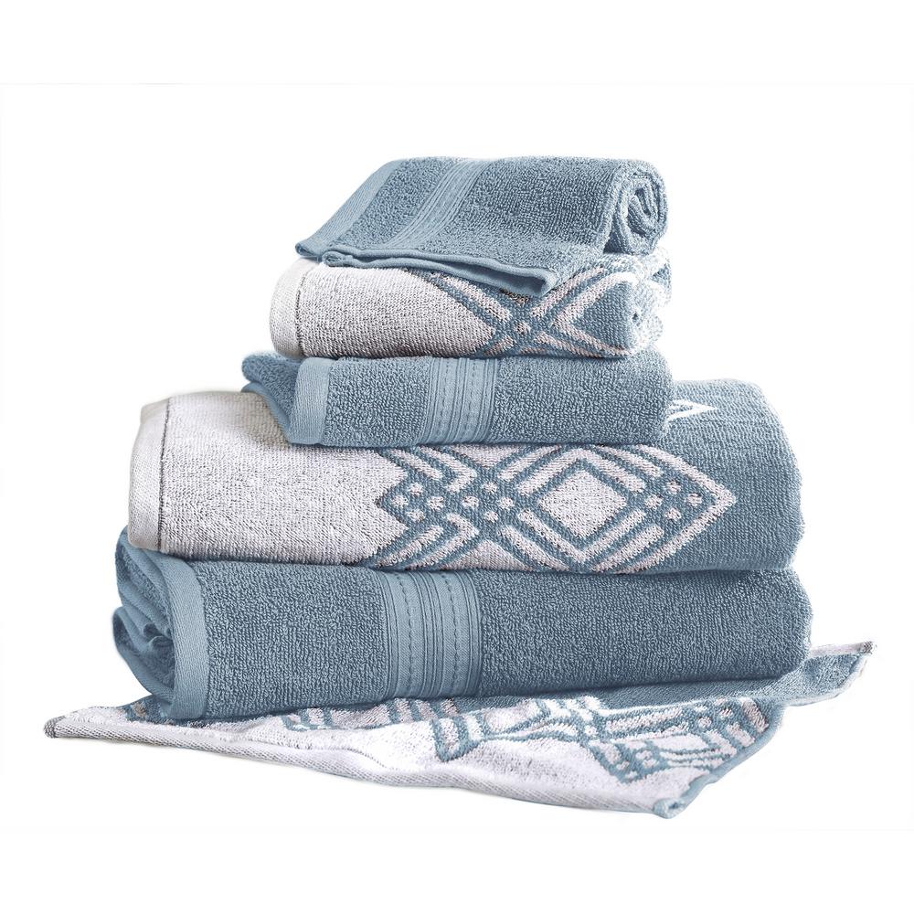 UPC 645470200064 product image for Popcorn Diamond 6-Piece Cotton Bath Towel Set in Sterling Blue | upcitemdb.com