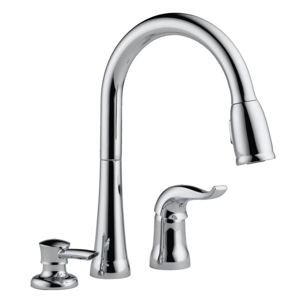 Delta Kate Single Handle Pull Down Sprayer Kitchen Faucet With