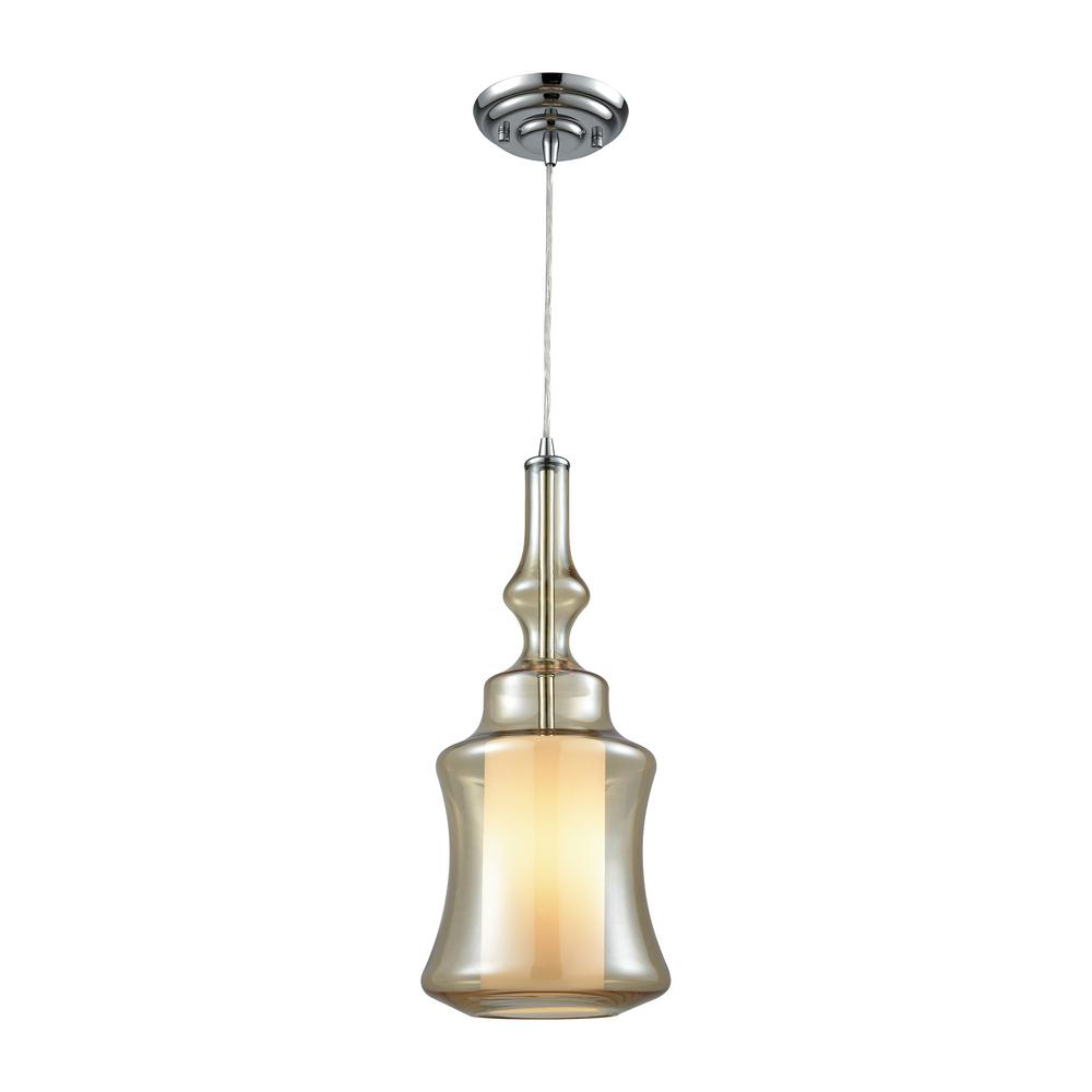Chrome Beige Bisque Pendant Lights Lighting The Home Depot Alora 1 Light Polished Chrome With Opal White And Champagne Plated Glass Pendant