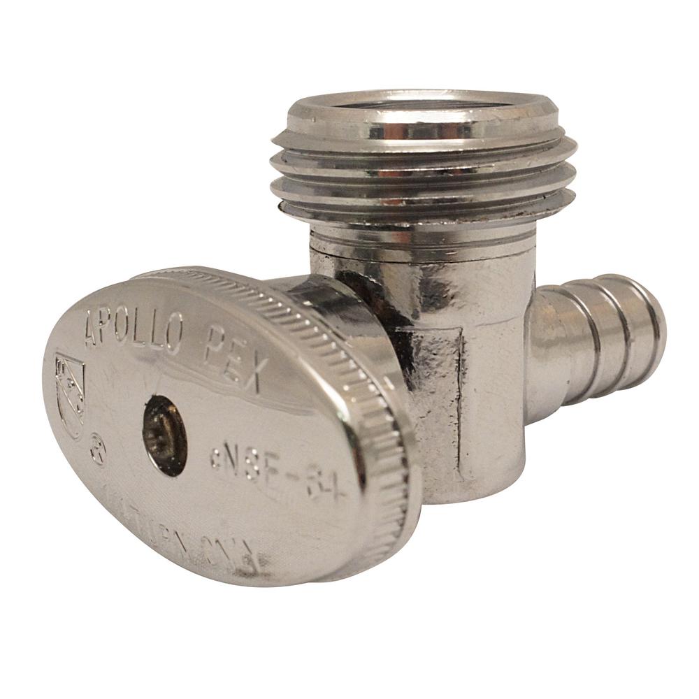 Apollo 1 2 In Chrome Plated Brass Pex Barb X 1 4 In Compression Quarter Turn Angle Stop Valve