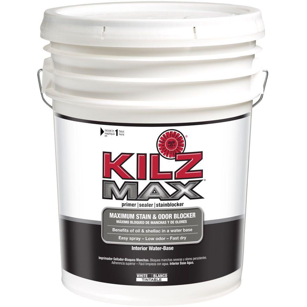 KILZ MAX 5 gal. White WaterBased Interior Primer, Sealer and Stain