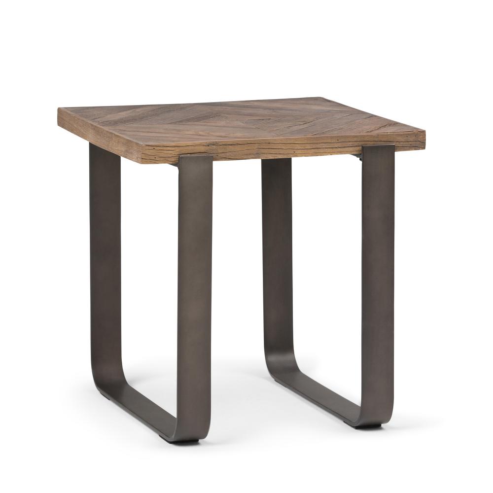 Simpli Home Peyton Distressed Java Brown Wood Inlay End Side Table Simpli Home Peyton Distressed Java Brown Wood Inlay End Side Table