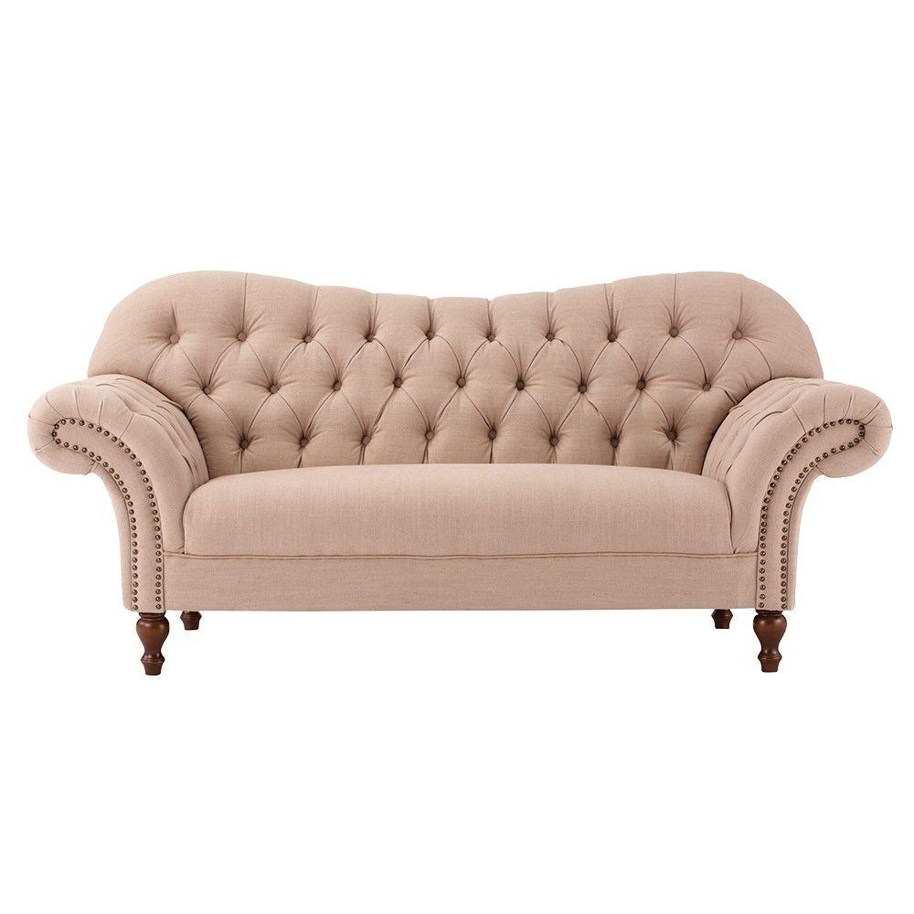 Home Decorators Collection Arden Dark Beige Linen Loveseat1599100840